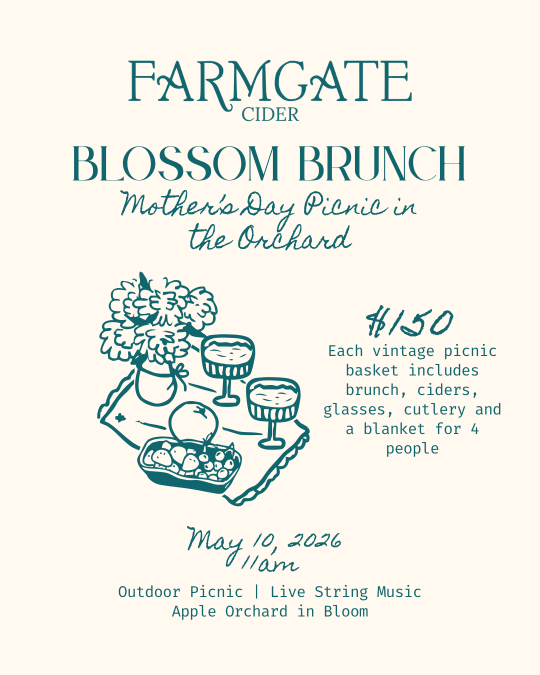 Blossom Brunch: Mother's Day Picnic in the Orchard